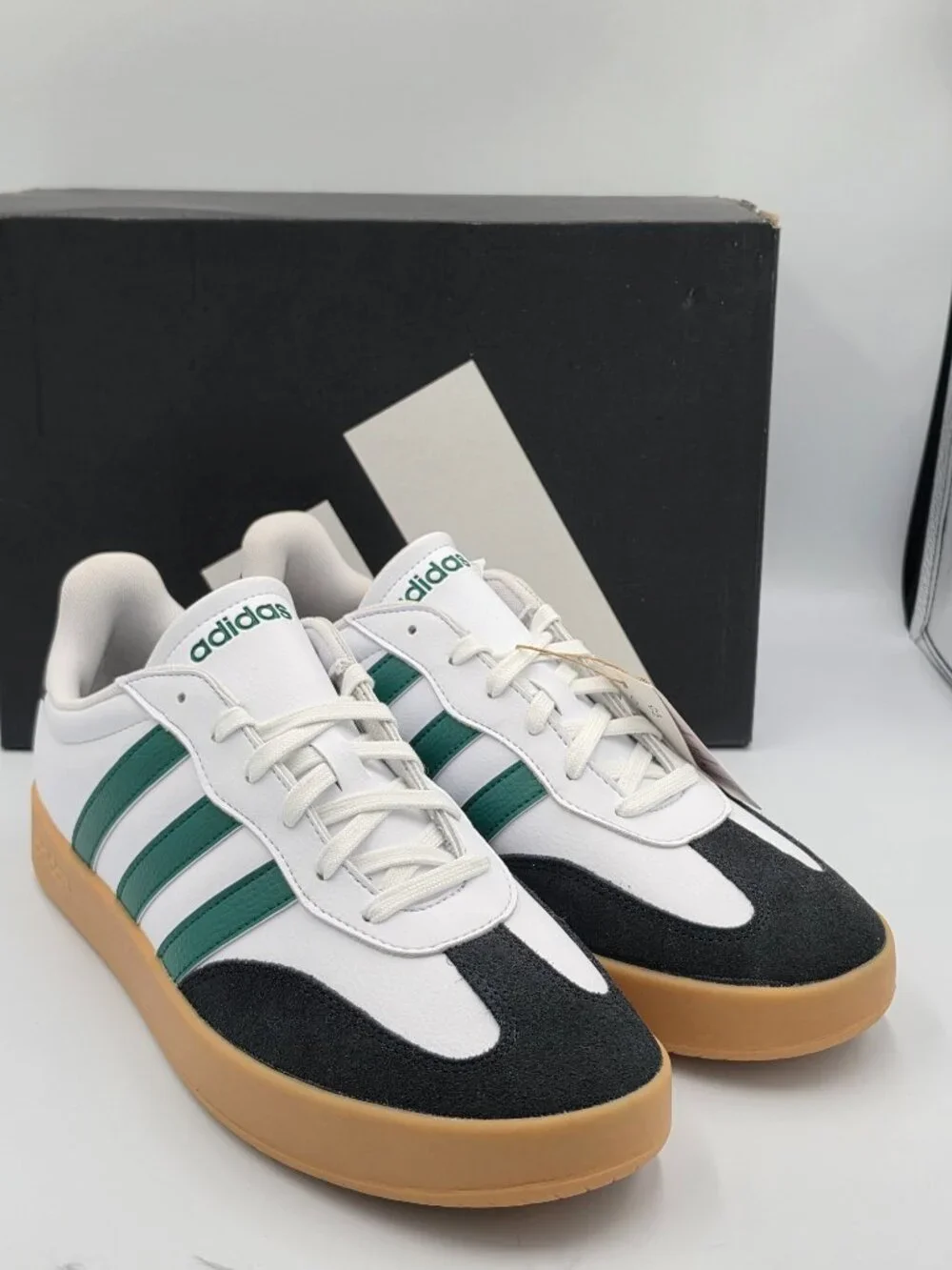 Adidas Barreda White Green Gum Sneakers Men's 12 Athletic Shoes JR1323 NIB